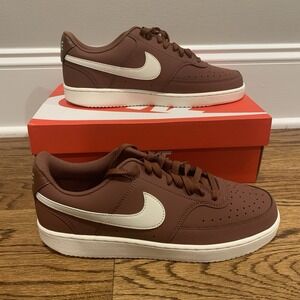 Nike Court Vision Low Red Sepia Pale Ivory Sneakers Shoes Men's Size 9.5